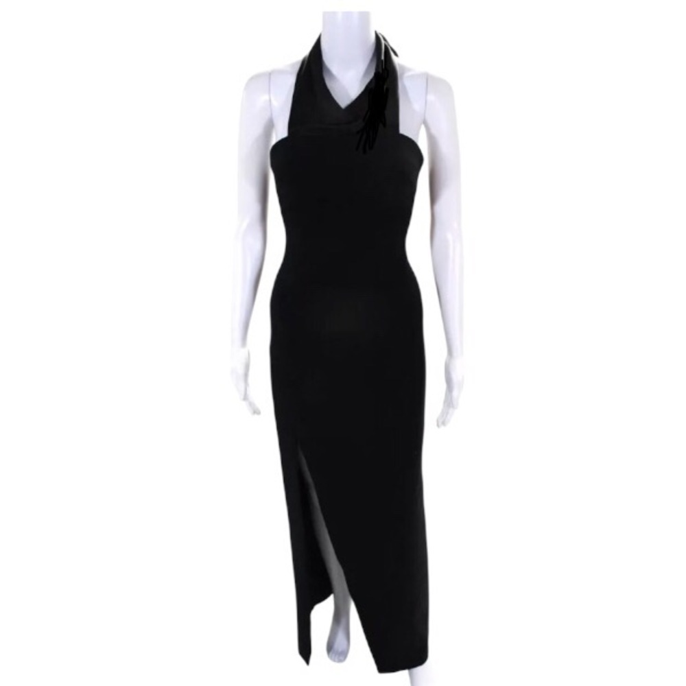 Cinq A Sept Formal Maxi Dress Size 0 Black Halter Neck Gown